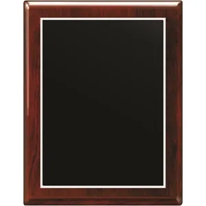 Rosewood Piano Finish Plaque With Black & Silver Plate