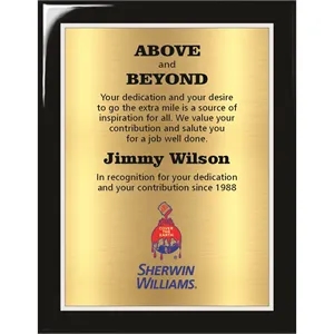 Black Piano Finish Plaque With Gold Plate