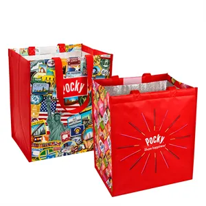 Custom Logo Custom Laminated Woven Insulated Cooler Bag 13x15x10