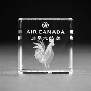 Beveled Crystal Cube Award