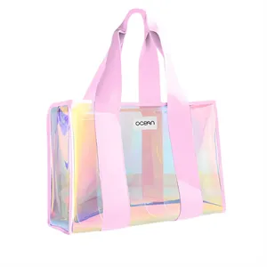 Custom Logo Iridescent Vinyl Tote Bag
