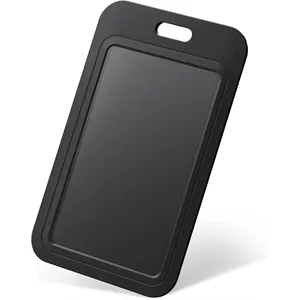 Sliding ID Badge Holder Hard Vertical Plastic Card Case