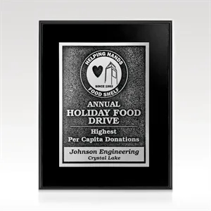 Arrival II - Black Wood & Deep Etch Plaque
