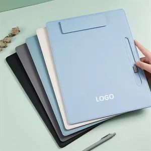 Leather Notepad Clipboard Folder & File Binder w/ Pen Loop