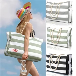 Custom Logo Large Beach Tote for Resorts Hotels Promo