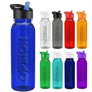The Boss 24 Oz. Embossed Tritan Bottle with Flip Straw Lid