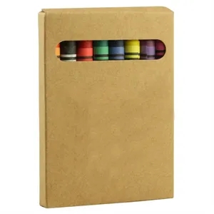 8-Color Eco Kraft Paper Crayon Set with Custom Logo Printing