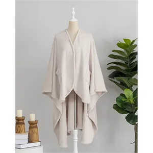 Berkshire PrimaLush Cape Wrap With Pockets - Moonbeam