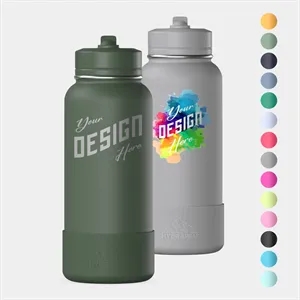 32 oz Hydrapeak® Stainless Steel Water Bottle Straw Lid