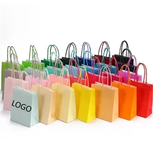 Bulk Colorful Gift Bags with Handles 8.6x4.3x10.6 Inch