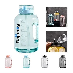 Half Gallon Water Jug With Lid & Straw