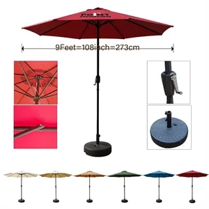 9 Feet Outdoor Metal Central Pillar Umbrella