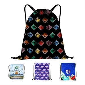 Custom Logo Full Color Dye Sublimated Drawstring Backpack