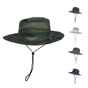 Wide Brim Mesh Sun Bucket Hat