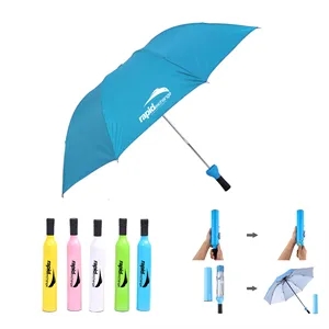Custom Logo Creative Wine Bottle Folding Umbrella
