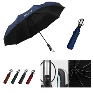 Custom Logo Ergonomic Long-Handle Quick-Dry Umbrella