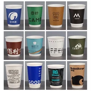 12 oz Double Wall Disposable Paper Coffee Cups Customized