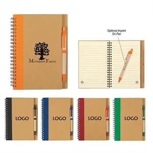 Eco Spiral Notebook w/ Ballpoint Pen