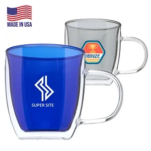 10 oz. Double Wall Glass Coffee Mug w/ Custom Logo