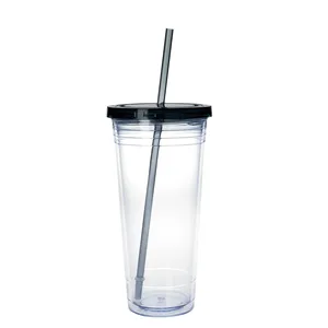 Good Value™ Clear Tumbler with Colored Lid - 24 oz.