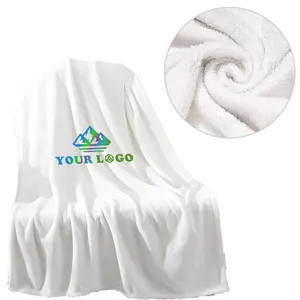 Custom Logo Soft Lightweight Microfiber Flannel Blankets