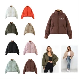 Custom Logo Relaxed Fit Cotton Down Winter Jacket