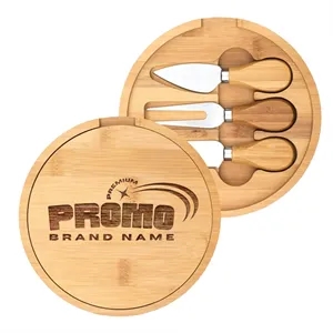 Mini Cheese Cutting Board Knife Set Wood Platter Portable