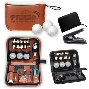 Custom Logo PU Golf Organizer Pouch Accessories Bag Large Capacity Case
