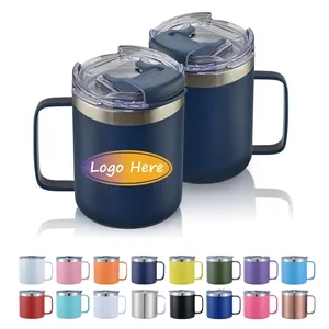 12oz Stainless Steel Insulated Cup with Handle and Lid