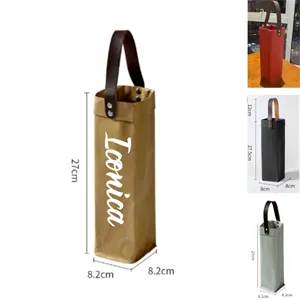 Washed Kraft Paper Wine Tote Bag