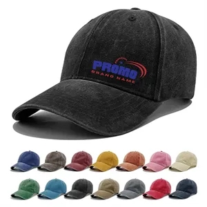 Custom Logo Vintage Washed Baseball Cap Custom Logo Adjustable Hat