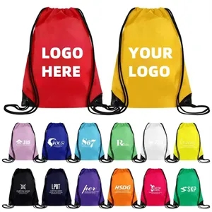 Polyester Drawstring Backpack Outdoors Storage Bag