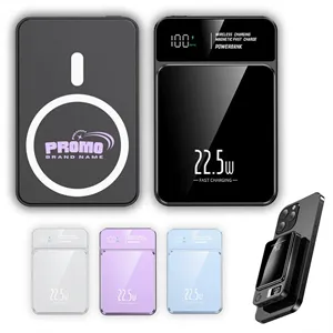 Custom Logo 5000mAh Magnetic Wireless Power Bank Fast Charging LED