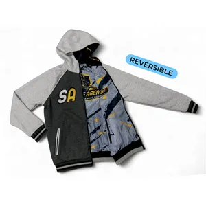 Custom Logo Build Your Own Reversible Hoodie Jacket: Cotton & Nylon