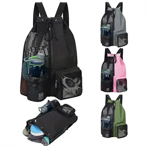 Swim Bag Mesh Drawstring Backpack