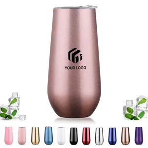 Summer 6oz reusable insulated champagne flute wine tumbler