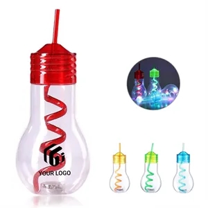 Party Supplies 20oz Light Up Bulb Drinking Cups with Straw