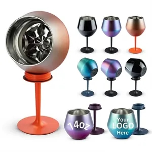 14oz Stainless Steel Wine Glass with Detachable SiliconeBase