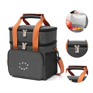 Custom Logo MOQ 50 Double-Layer Large-Capacity Cooler Bag