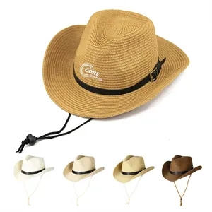 Custom Logo Men's Wide Brim Roll Up Cowboy Foldable Sun Hat Classic