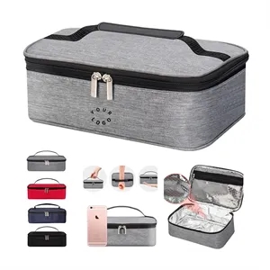 Custom Logo Insulated Oxford Cooler Bag with Leather Handle