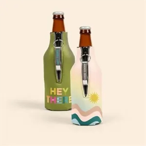 Zippered Bottle Coolie 4CP™ With Imprinted Opener