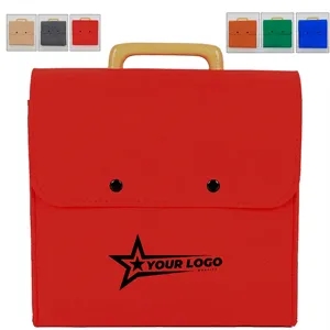 Custom Logo Wooden Handle Portable Felt Bag Advertising Gift