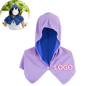 Summer Sun Protection Sport Beach Cooling Hoodie Towel