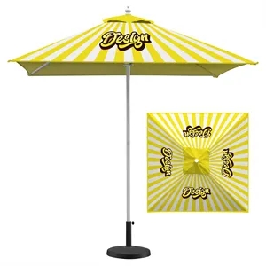 Custom Logo 7' Square Shape Market Umbrella (Full Color)