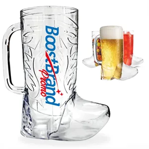 17oz. Western Boot Beer Clear PP Plastic Mug