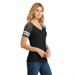 District Women's Game V-Neck Tee.
