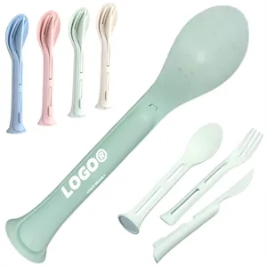 Eco Friendly Wheat Straw Kids Utensil Set Travel Cutlery Kit