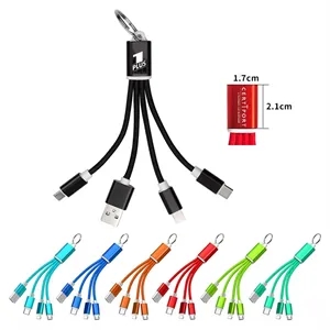 3 IN 1 LIGHT UP CHARGING CABLE WITH KEYCHAIN BULLET
