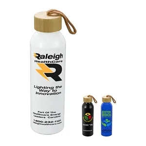 WHITNEY 22oz Recycled Aluminum Bottle With a Bamboo Lid